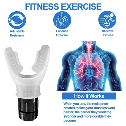 Elevate Your Lung Capacity with the Durable Black Breathing Trainer - Adjustable Fitness Exerciser for Enhanced Respiratory Strength